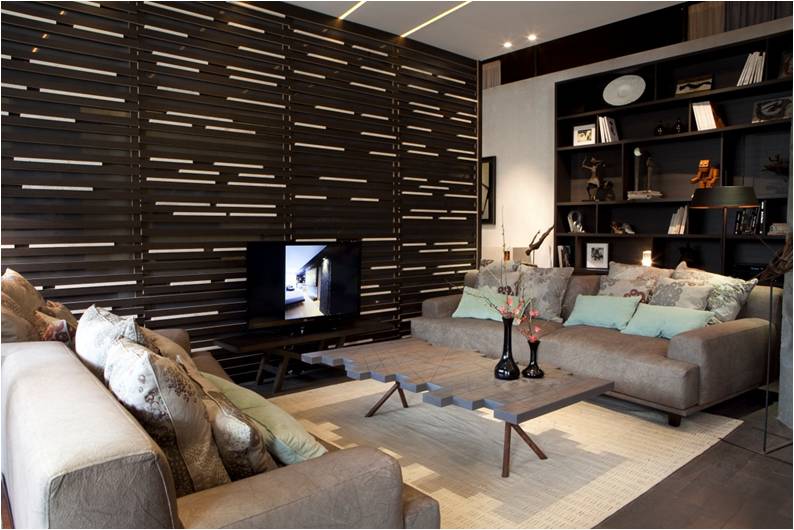 Biblioteca, Divisor y mueble contenedor en Melamina Roble Inglés Touch 